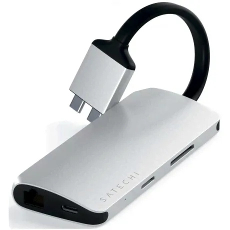 Хаб-разветвитель USB Satechi Type-C Dual Multimedia Adapter Silver ST-TCDMMAS-1