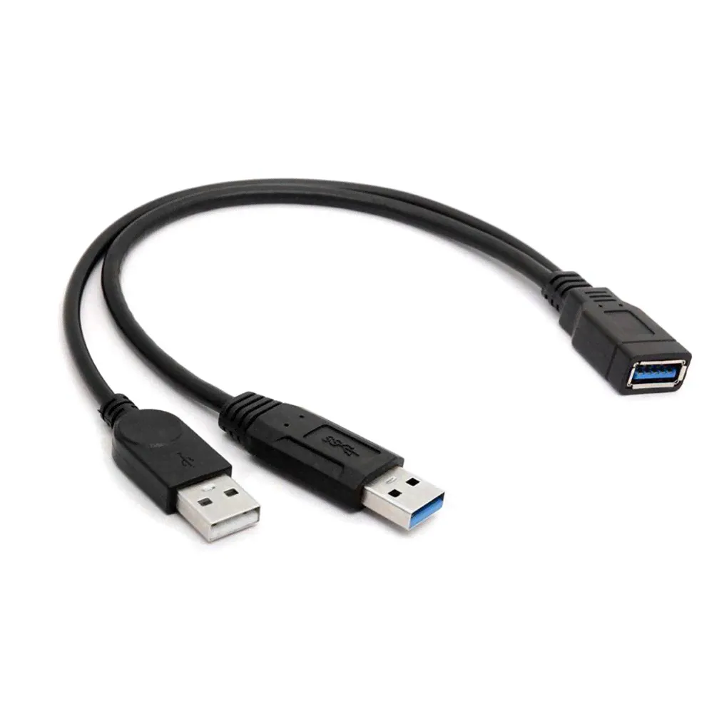 Удлинительный кабель-разветвитель USB 3.0 Female to Dual USB Male Extra Power Data Y-3