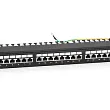 Cabeus PL-24-Cat.5e-SH-Dual IDC Патч-панель 19"(1U), 24 порта RJ-45 полностью экранированная, категория 5e, Dual IDC
