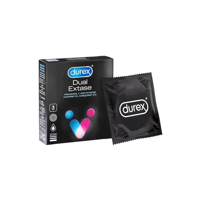 Durex (Дюрекс) презервативы Dual Extase 3шт