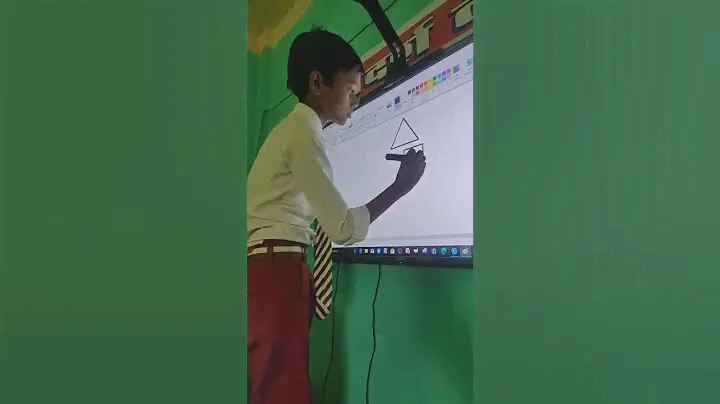Draw a picture on smart board by students 6th class.Gyan Bharti Public School,Lakhaura