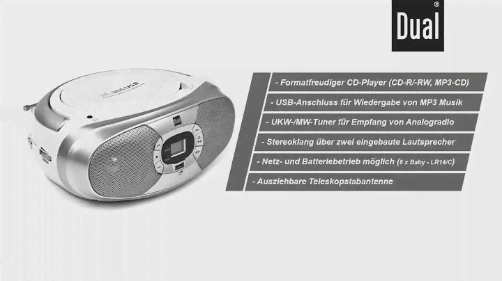 Dual P 390 Boombox, Radiorekorder mit CD- (MP3) und USB-Funktion