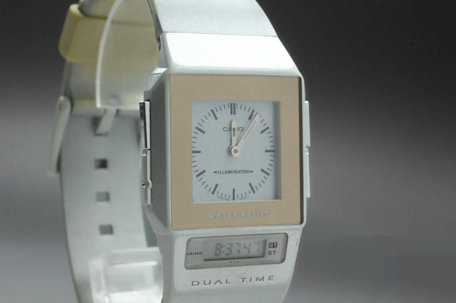 Vintage RareEXC+5CASIO FS-01 Dual Time Analog Digital Film Watch from JAPAN