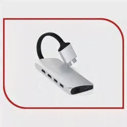 Картридер, USB-хаб Satechi Type-C Dual Multimedia Adapter (серебристый) цена, купить в Москве, отзывы, характеристики, обзор