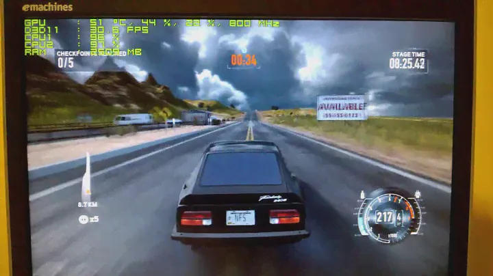 NFS The Run athlon 64 x2 2.8GHz radeon hd 7750 real FPS