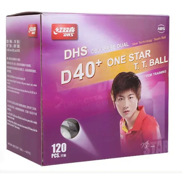 Мячи для настольного тенниса DHS 1* D40+ (DUAL) бел. 120 шт.