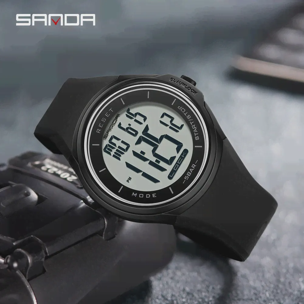 Мужские Спортивные часы Dual Time Военные спортивные часы 50 м Водонепроницаемые светящиеся светодиодные цифровые противоударные часы с большим циферблатом