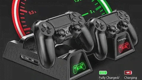 Stand for Playstation 4 PS4/ PS4 Pro/ PS4 Slim, Dual Controller Charging Dock Station,Cooling Stand.
