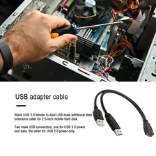 Удлинительный кабель-разветвитель USB 3.0 Female to Dual USB Male Extra Power Data Y