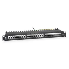 Экранированная патч-панель 19" 24 порта Cabeus PL-24-Cat.5e-SH-Dual