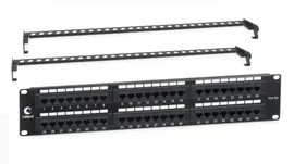 Патч-панель Cabeus PL-48-Cat.6-Dual IDC Патч-панель 19" (2U), 48 портов RJ-45, категория 6, Dual IDC, с задним кабельным организатором