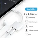 Сплиттер адаптер DAC 2в1 с двумя портами Type-C Dual USB C Adapter