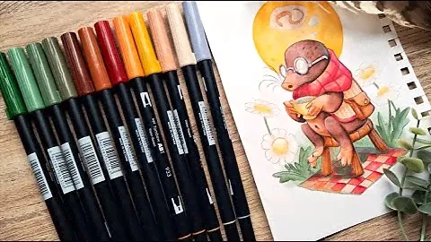 Let’s try Tombow ABT Dual Brush Pens, Cult pens Autumn Collection (demo)