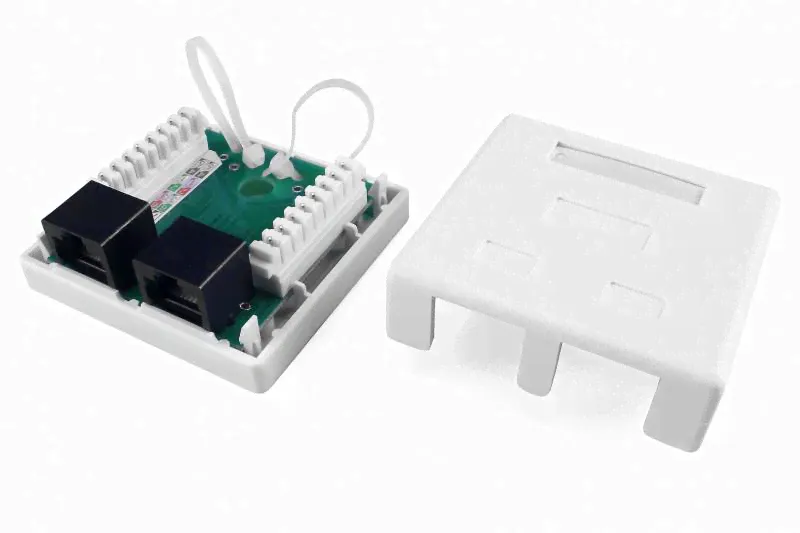 Розетка компьютерная 2-м ОП Dual IDC SB1-2-8P8C-C5e-WH RJ45 (8P8C) кат.5E Hyperline 430234