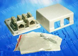 Розетка комп. RJ45х2 UTP cat.5E 8р8с белая 110/Krone тип (Dual IDC) белая LX-520 FD 03-0151 Р 5115