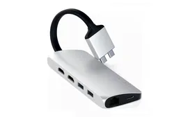 Адаптер мультипортовый Satechi Dual Multimedia Adapter, Dual Type-C, 8 в 1, серебристый