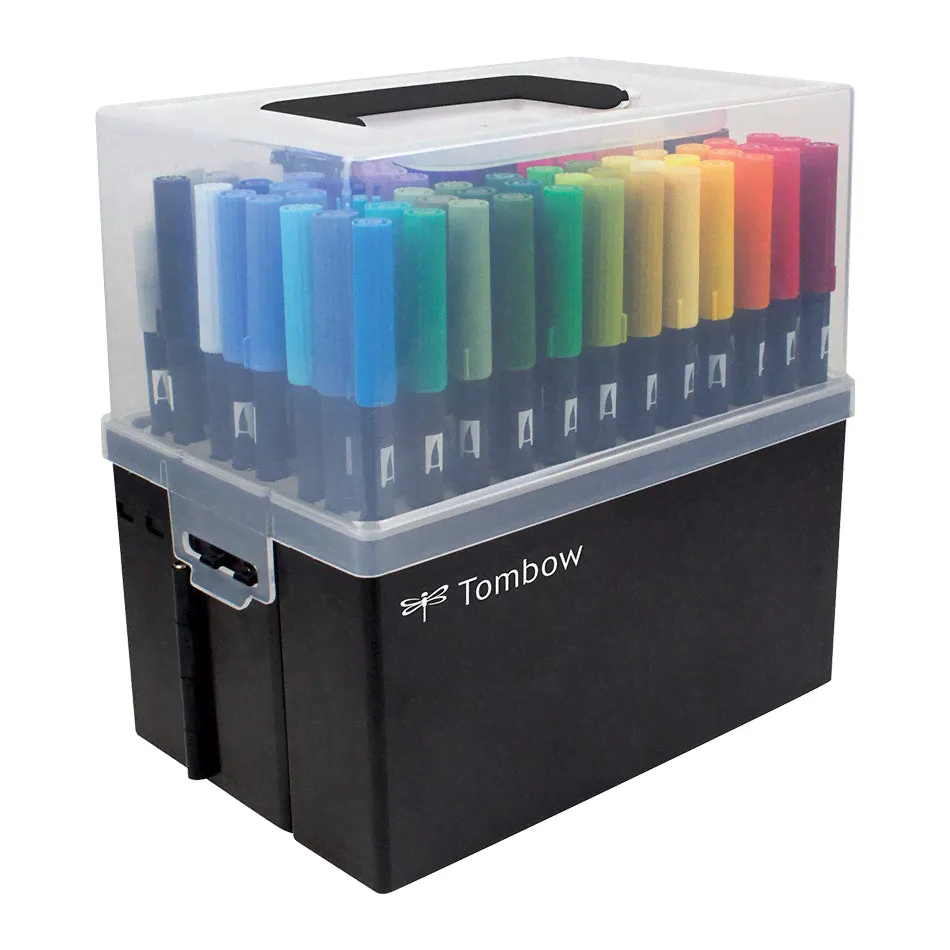 Tombow ABT Dual Brush Pen Marker Assorted Set of 107 + blender-0