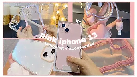 iphone 13 pink 128 gb (dual sim) unboxing + accessories + cute wallpaper💖 || aesthetic ✨