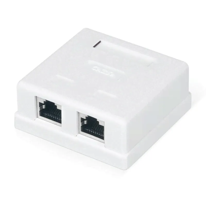WRline WR-WS-8P8C-C5E-SH-2 Розетка компьютерная RJ-45, категория 5e, экранированная, двойная, внешняя, Dual IDC, цвет белый