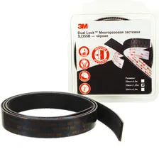 Застёжка многоразовая 3М Dual Lock SJ355B, 25 мм х 1,25 м, черная