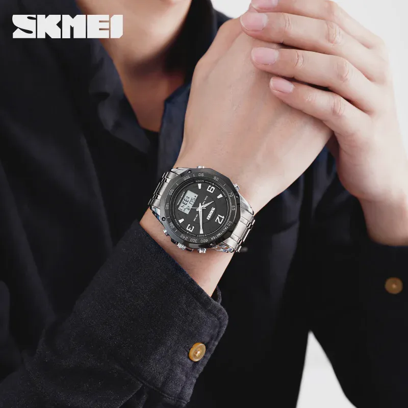 🛍 SKMEI Dual Time Мужские Цифровые спортивные часы Chrono Alarm мужские наручные часы модные мужские часы с датой 1504