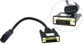 Кабель-переходник (адаптер) HDMI(19F)-DVI-D(25M) Dual Link, 15 см, 5bites