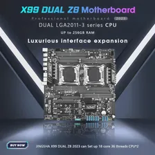 X99 Dual Z8 CPU Материнская плата с Разъемом LGA 2011-3 Материнская Плата с 10 Портами SATA для Chia kit xeon x99 placa x99 V3/V4 Процессор