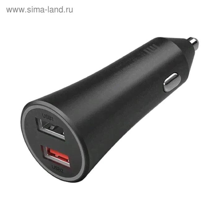 Автомобильное зарядное устройство Xiaomi Mi 37W Dual-Port Car Charger, 2 USB, 3А, черное-0