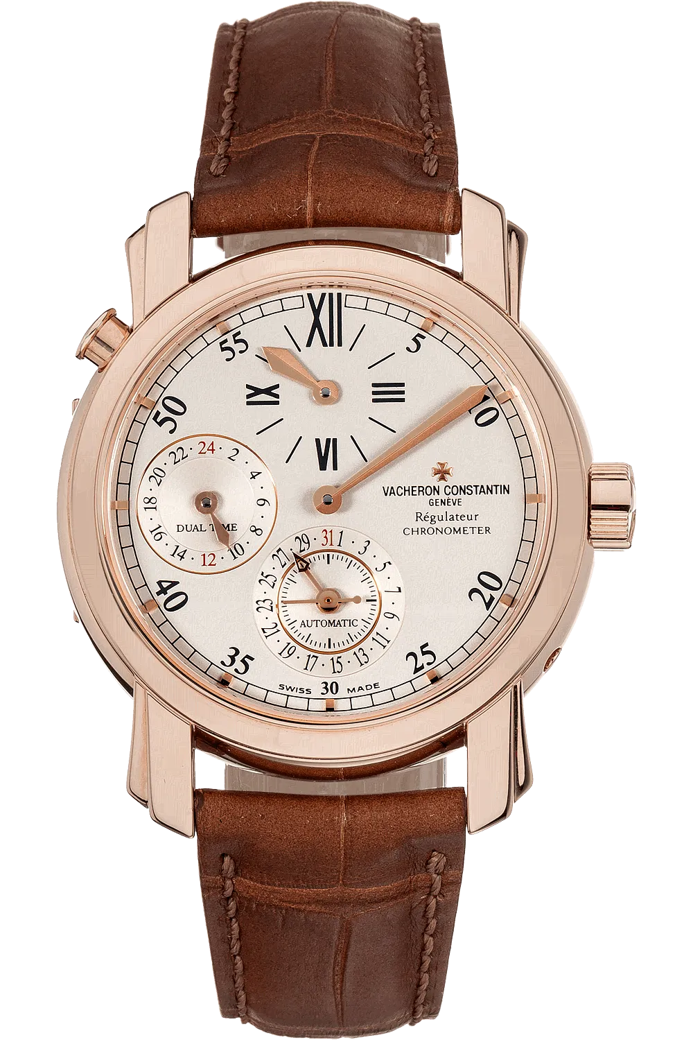 Pre-Owned Vacheron Constantin Malte Dual Time Regulator Rose Gold Automatic