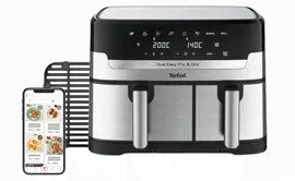 Tefal Аэрогриль Easy Fry & Gril Dual, серебристый, черный
