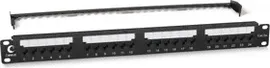 Патч-панель IDC 19" (1U), 24 порта RJ-45, категория 5e, Dual IDC, с задним кабельным организатором, new PL2-24-Cat.5e-Dual