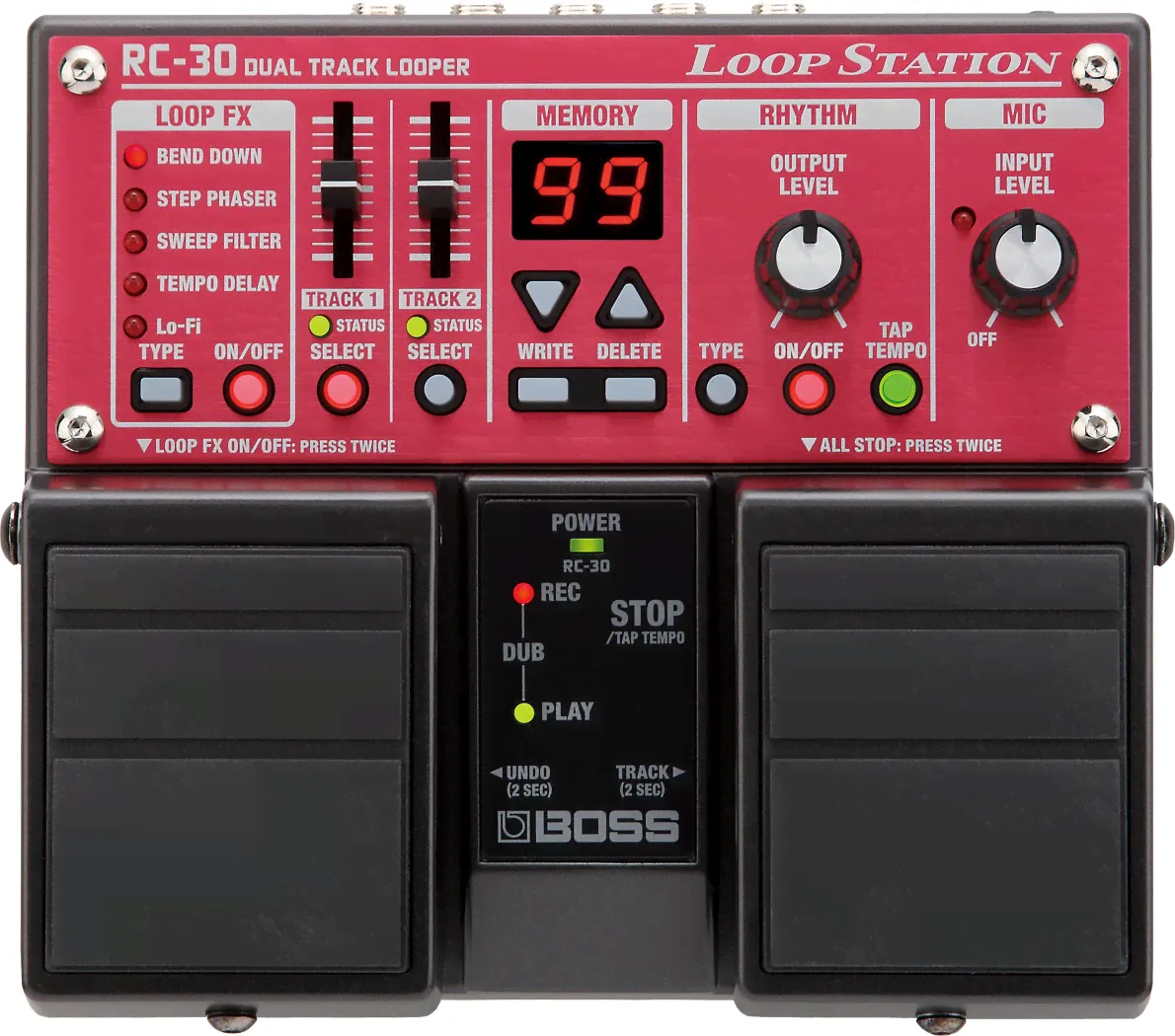 Двухпедальный лупер BOSS RC-30 dual track looper Loop Station фразовый сэмплер-0