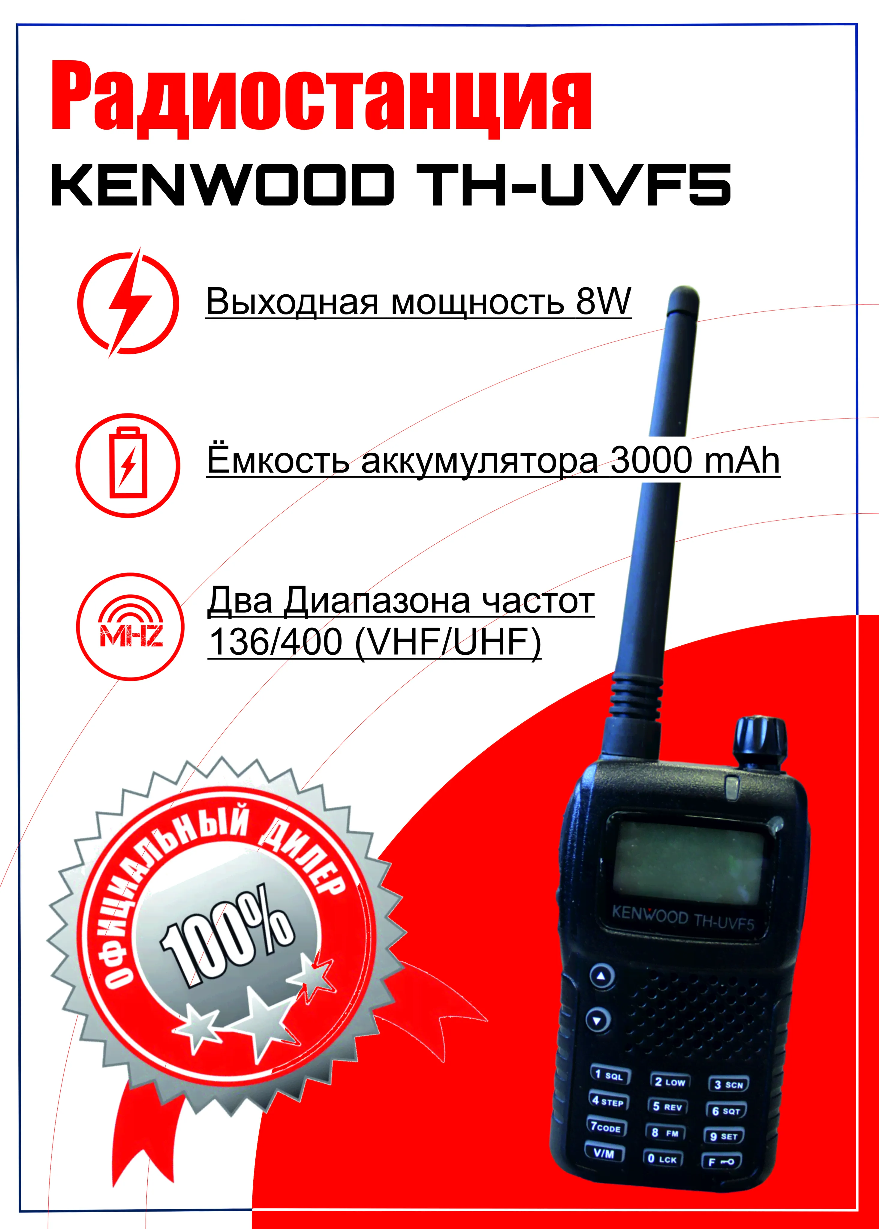 Портативная рация (радиостанция) KENWOOD TH-F5 DUAL (UVF-5)-0