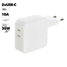 СЗУ Dual USB-C Port 35W Power Adapter с двумя выходами USB-C A2676 (MNWP3ZM/A) (белое/коробка)