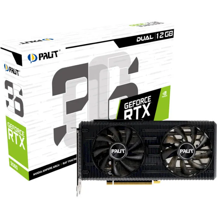 Видеокарта PALIT GeForce RTX 3060 Dual LHR (NE63060019K9-190AD)-0